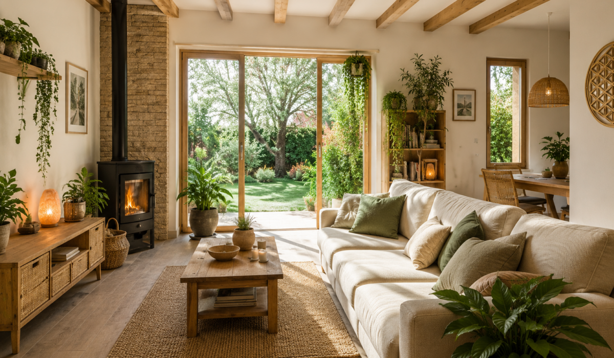 Intérieur d’une maison illustrant un lieu de vie harmonieux et apaisant